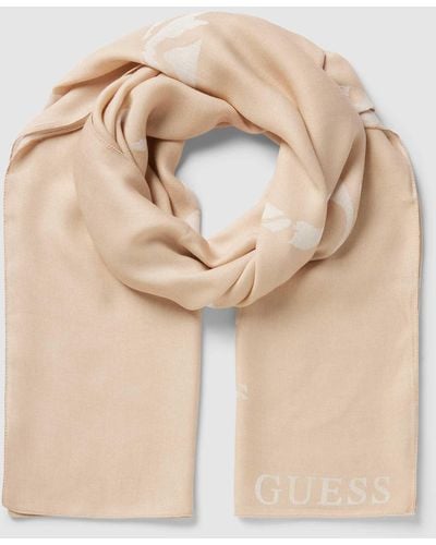 Guess Sjaal Met Labelstitching - Naturel