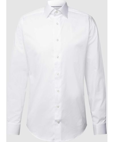 Eton Slim Fit Zakelijk Overhemd Met Stretch - Wit