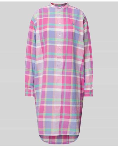 Polo Ralph Lauren Hemdblusenkleid mit Maokragen - Pink