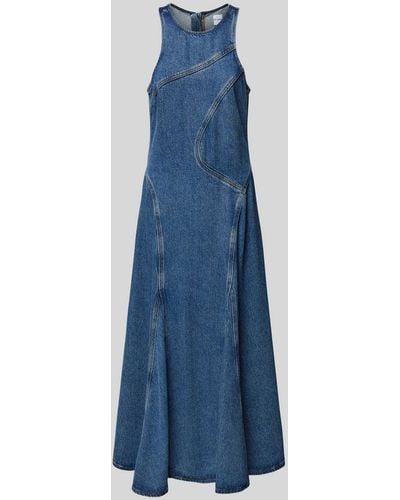 RE/DONE Jeanskleid mit Rundhalsausschnitt - Blau