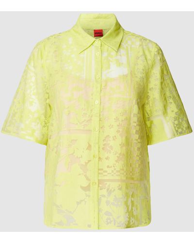 HUGO Overhemdblouse Met Doorknoopsluiting - Geel