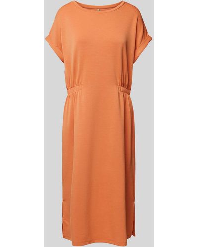 Soya Concept Midi-jurk Met Kapmouwen - Oranje