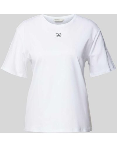 MSCH Copenhagen T-Shirt mit Label-Print Modell 'Melea' - Weiß