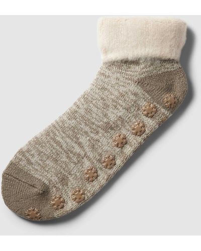 Camano Socken mit Allover-Muster Modell 'WARM-UP' - Natur