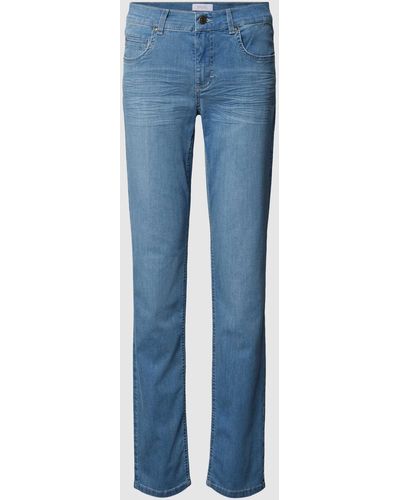 ANGELS Straight Leg Jeans im 5-Pocket-Design Modell 'Cici' - Blau