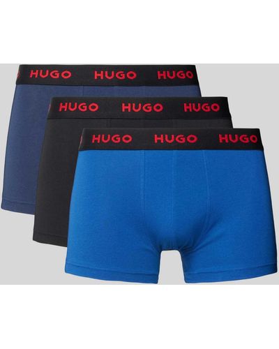 HUGO Boxershort Met Elastische Band Met Logo - Blauw