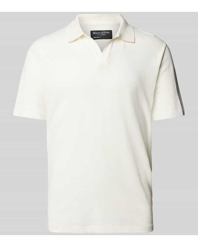 Marc O' Polo Poloshirt mit V-Ausschnitt - Weiß