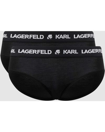 Karl Lagerfeld Slip mit Label-Print im 2er-Pack - Schwarz