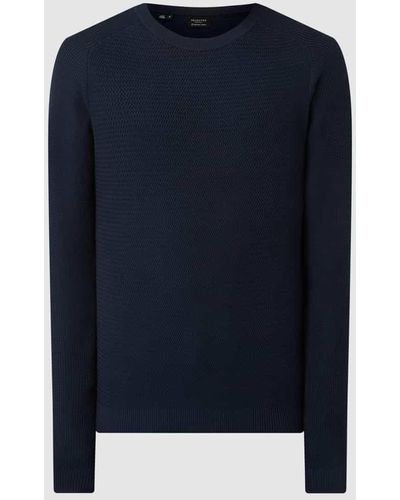 SELECTED Pullover aus Bio-Baumwolle Modell 'Cornelius' - Blau