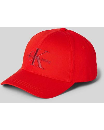 Calvin Klein Basecap mit Label-Stitching Modell 'MONOGRAM' - Rot