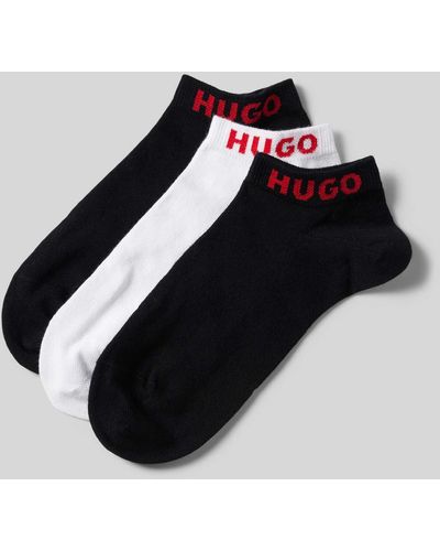 HUGO Socken mit Label-Print im 3er-Pack - Schwarz