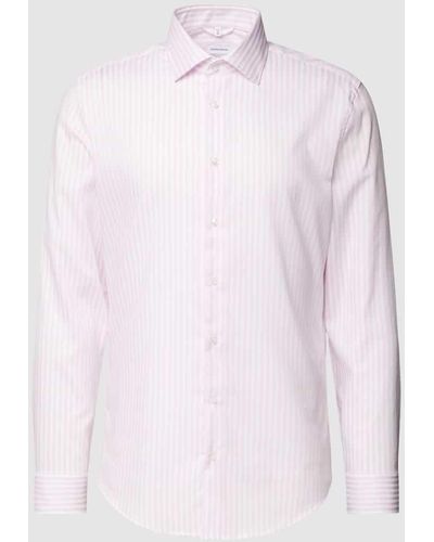 Seidensticker Slim Fit Business-Hemd mit Streifenmuster - Pink