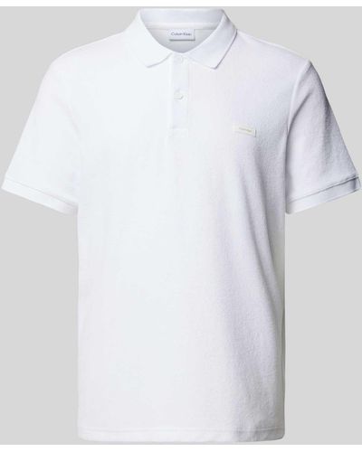 Calvin Klein Poloshirt mit Label-Detail - Weiß