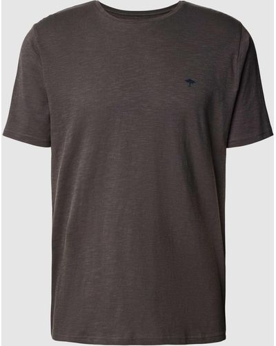 Fynch-Hatton T-Shirt mit Logo-Stitching - Schwarz