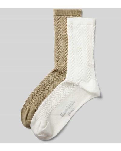 Marc O' Polo Socken mit Strukturmuster Modell 'Alice' im 2er-Pack - Weiß