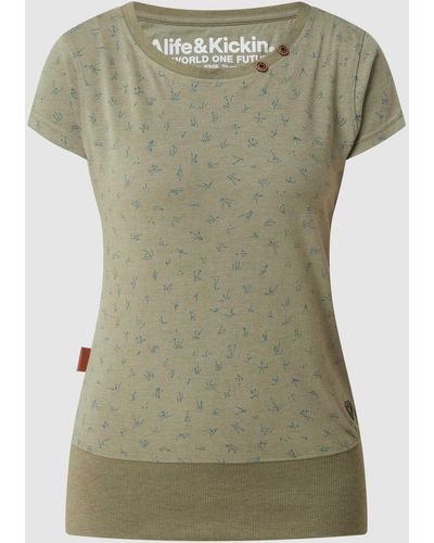 Alife & Kickin T-Shirt mit geripptem Saum Modell 'Coco' - Grün