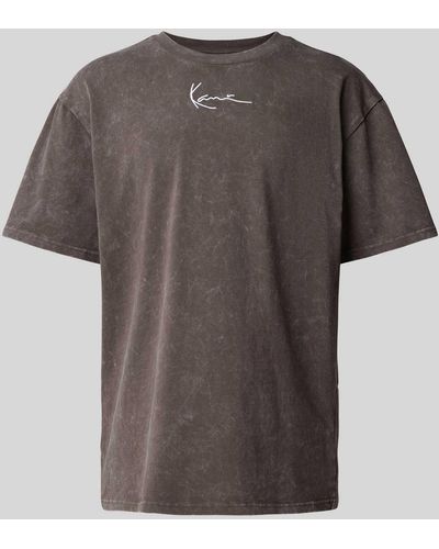 Karlkani T-Shirt mit Label-Stitching - Grau