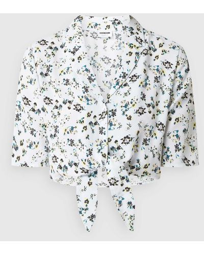 Noisy May Korte Blouse Met Knoopdetail - Wit