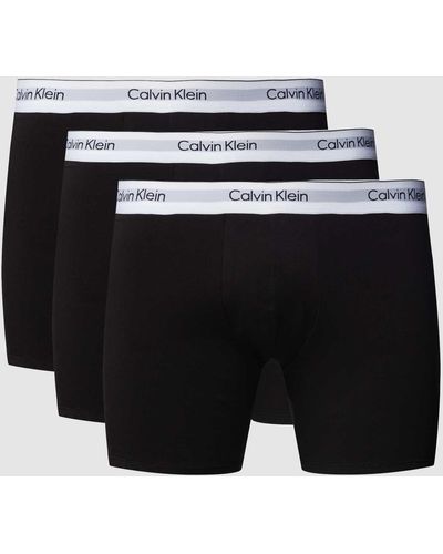 Calvin Klein PLUS SIZE Trunks mit Logo-Bund im 3er-Pack - Schwarz