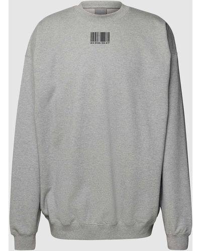 VTMNTS Oversized Sweatshirt mit Label-Prints - Grau