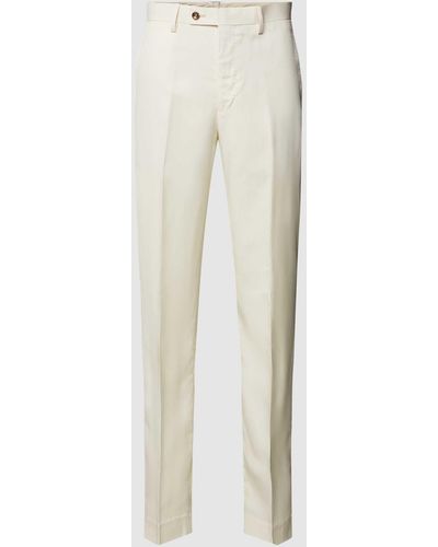 Mango Slim Fit Anzughose mit Eingrifftaschen Modell 'florida' - Weiß