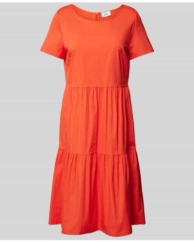 ROBE LÉGÈRE Knielanges Kleid mit Rundhalsausschnitt - Rot