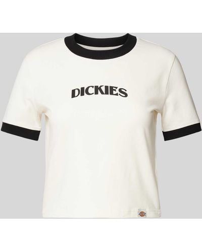 Dickies Kort T-shirt Met Labelprint - Naturel