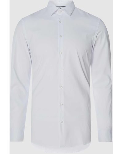 Jake*s Super Slim Fit Business-Hemd mit Stretch-Anteil - Weiß