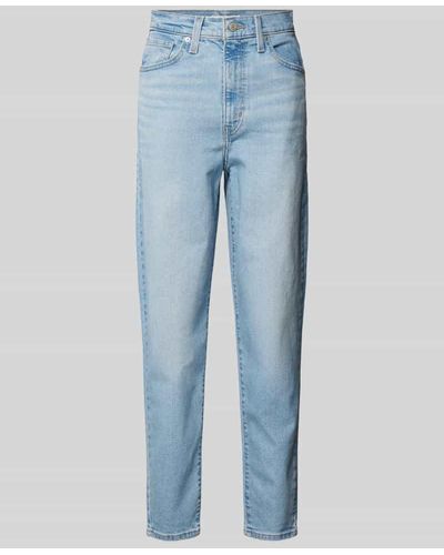 Levi's High Waist Mom Fit Jeans im 5-Pocket-Design - Blau