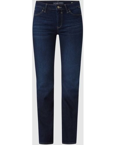 Mavi Straight Fit High Rise Jeans Met Stretch, Model 'kendra' - Blauw