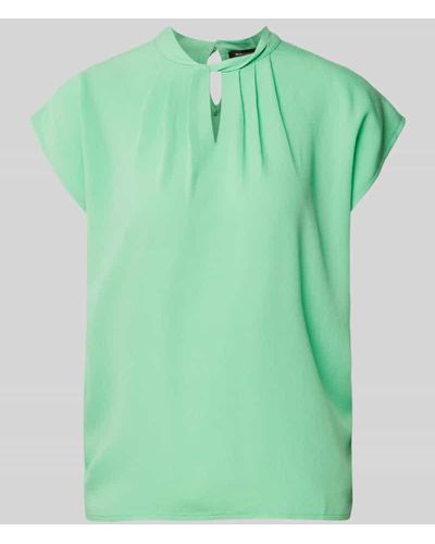 MORE&MORE Blusenshirt mit Schlüsselloch-Ausschnitt - Grün