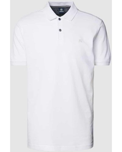Lerros Poloshirt mit Label-Stitching - Weiß