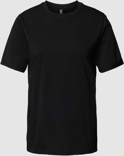 Pieces T-shirt Met Vaste Mouwomslagen - Zwart