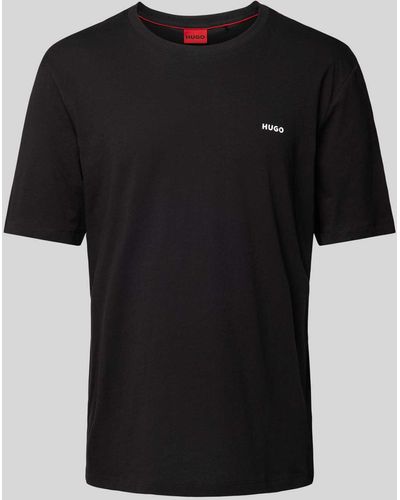 HUGO T-Shirt mit Label-Print Modell 'Dero' - Schwarz