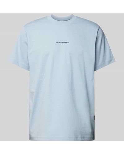 G-Star RAW T-Shirt mit Label-Print - Blau