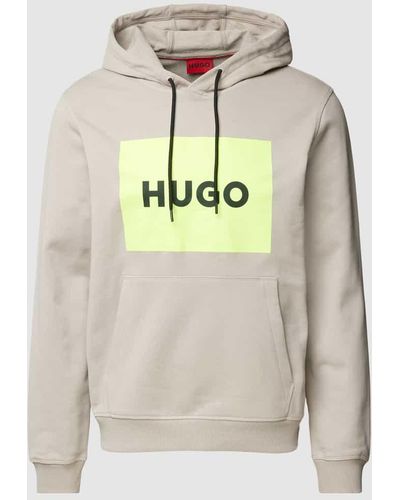 HUGO Hoodie mit Logo-Print Modell 'Duratschi' - Grau