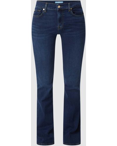 7 For All Mankind Bootcutjeans Met Lyocell - Blauw