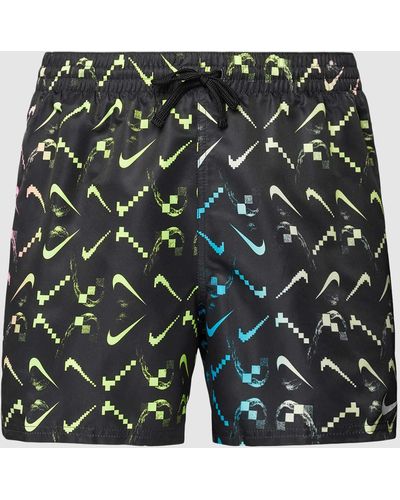 Nike Badehose mit Allover-Muster Modell 'DIGI SWOOSH' - Grün