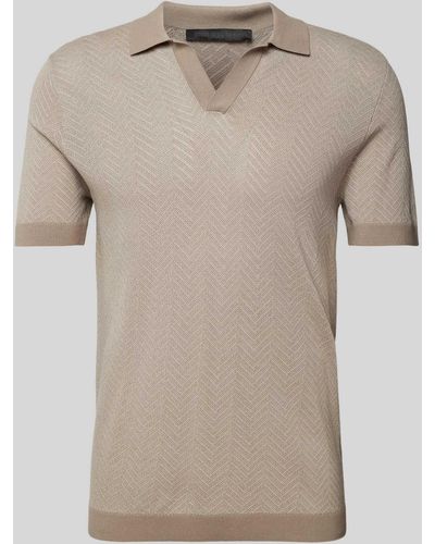 DRYKORN Slim Fit Poloshirt Met Visgraatmotief - Naturel