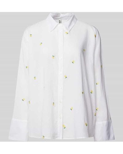 ONLY Bluse mit Motiv-Stitching Modell 'NEW LINA GRACE' - Weiß