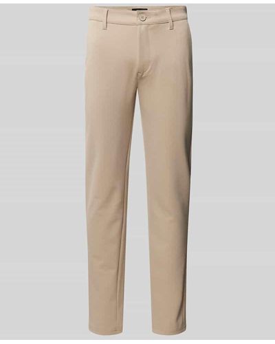 Blend Slim Fit Hose mit elastischem Bund Modell 'Langford' - Natur