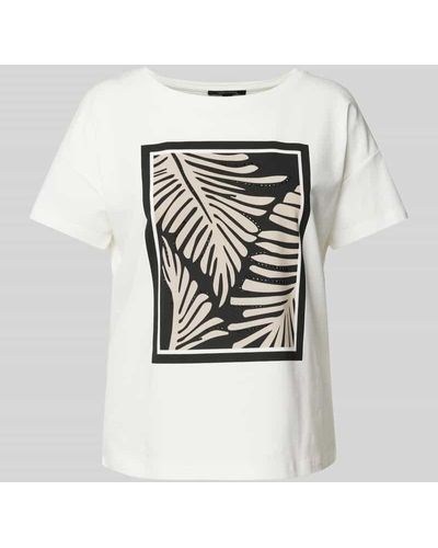 Comma, T-Shirt mit Motiv-Print - Weiß