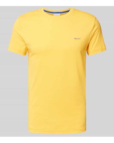 GANT T-Shirt mit Label-Stitching - Gelb