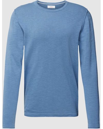 S.oliver Shirt Met Lange Mouwen En Labeldetail - Blauw