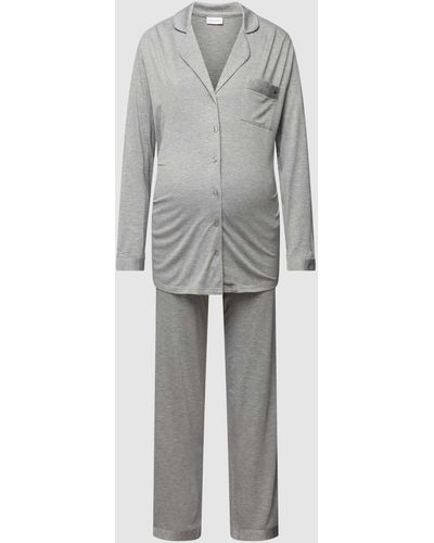 Lascana Umstands-Pyjama mit Reverskragen - Grau