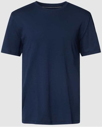 Christian Berg Men T-Shirt mit geripptem Rundhalsausschnitt - Blau