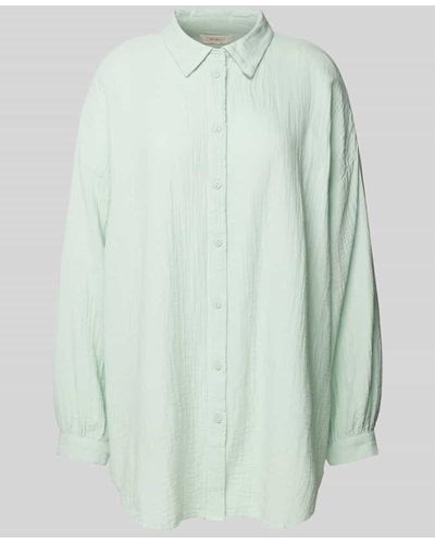 ONLY Oversized Bluse mit Umlegekragen Modell 'THYRA' - Grün