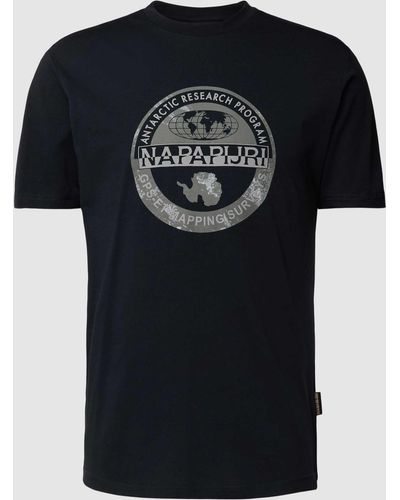 Napapijri T-Shirt mit Label-Print Modell 'BOLLO' - Schwarz