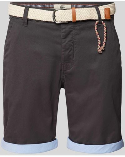 Redefined Rebel Regular Fit Shorts mit Gürtel - Grau