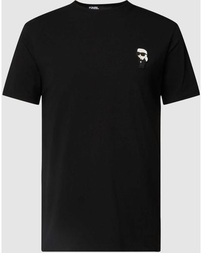 Karl Lagerfeld T-shirt Met Motiefpatch - Zwart